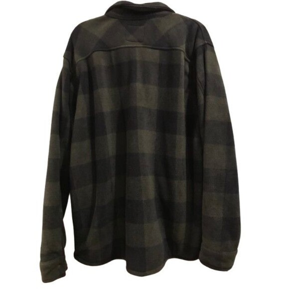 Men's XXL Arctic Fleece Jacket Green Buffalo Check Sonoma Snap Front Sherpa Line - Picture 2 of 3